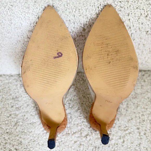 Elegant Cork and Clear High Heel Mules - Picture 5 of 9